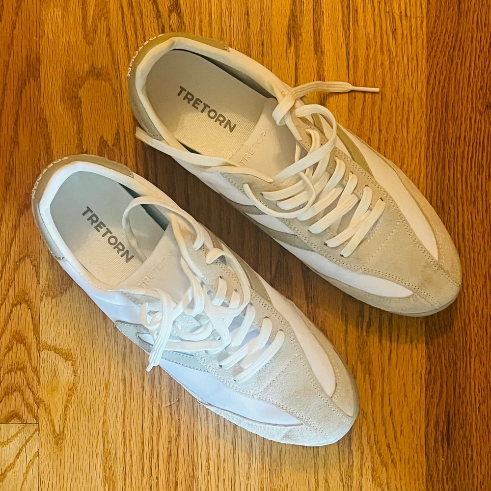 Tretorn Like New Women's Light Grey/Beige  and White Sneakers - 9.5M